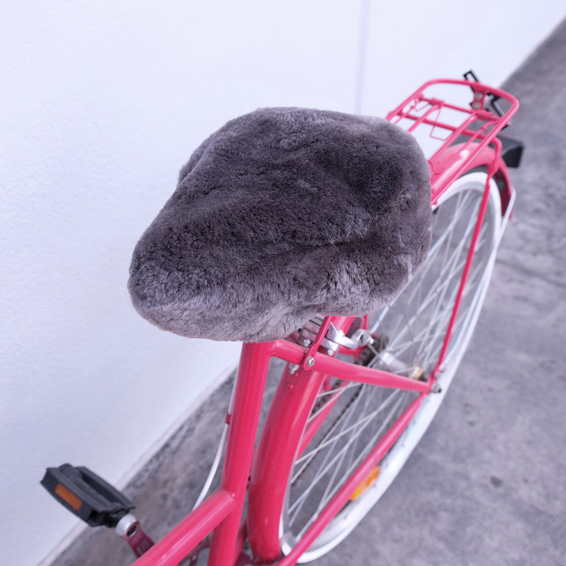 Flint Grey Bicycle Seat Cover - Made From 100% Genuine Australian Merino Sheepskin