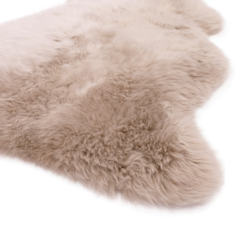 Linen - Large Size - Long Wool Rug - Australian Merino Sheepskin