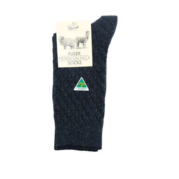 Australian Merino & Alpaca Wool Blend Socks (Small) - Men's, Women's Super Warm Socks