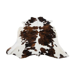 Normand - Dark Brown & White Coloured Large Premium Cowhide Rug