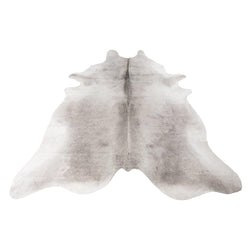 Silver Light Grey - Silver & White Coloured Large Premium Cowhide Rug