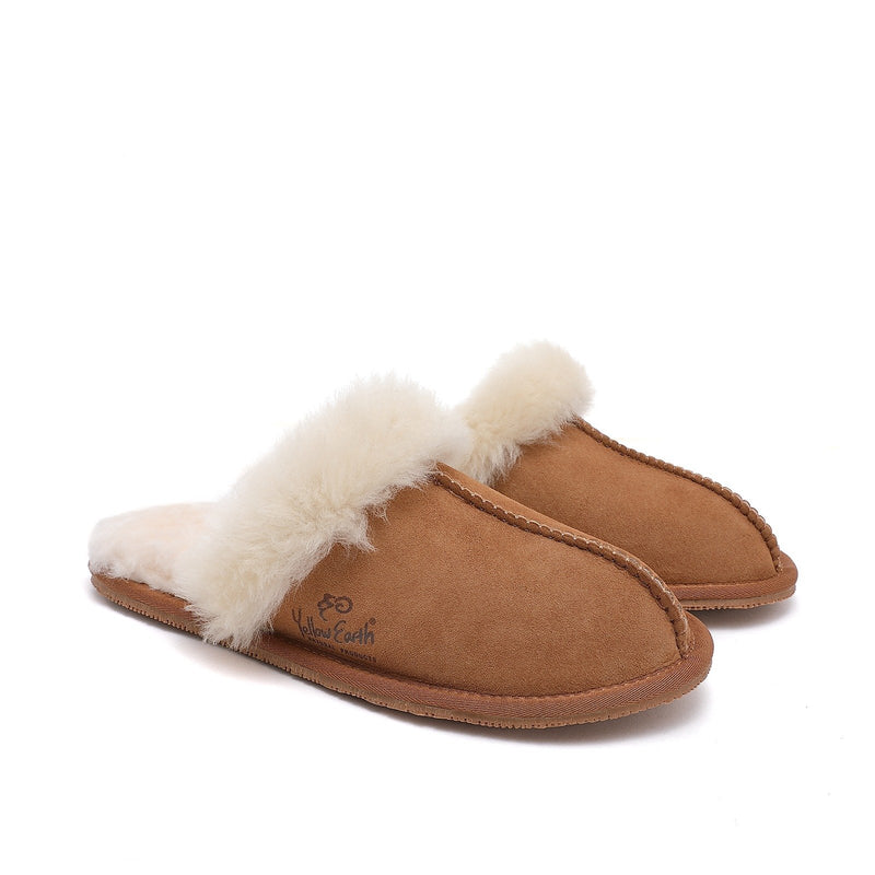 Premium Women's Scuff - Australian Sheepskin UGG Slippers - Flexible Rubber Sole