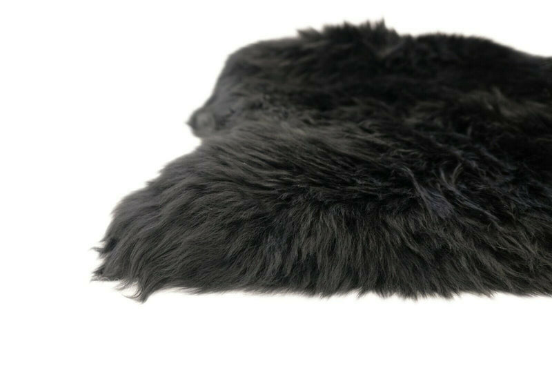 Black - XXL - Long Wool Sheepskin Rug - Australian Merino Sheepskin