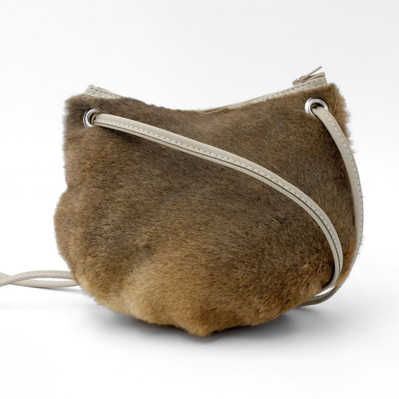 Kangaroo Fur Round Bag - Genuine Kangaroo Fur Bag - 100% Australian Made