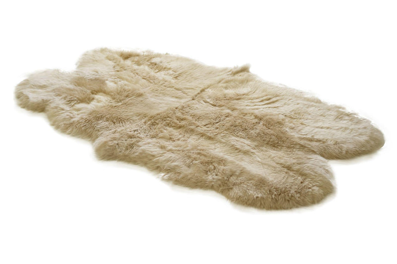 Linen - Quad Sized 180 x 110cm Long Wool Sheepskin Rug - Australian Merino Sheepskin