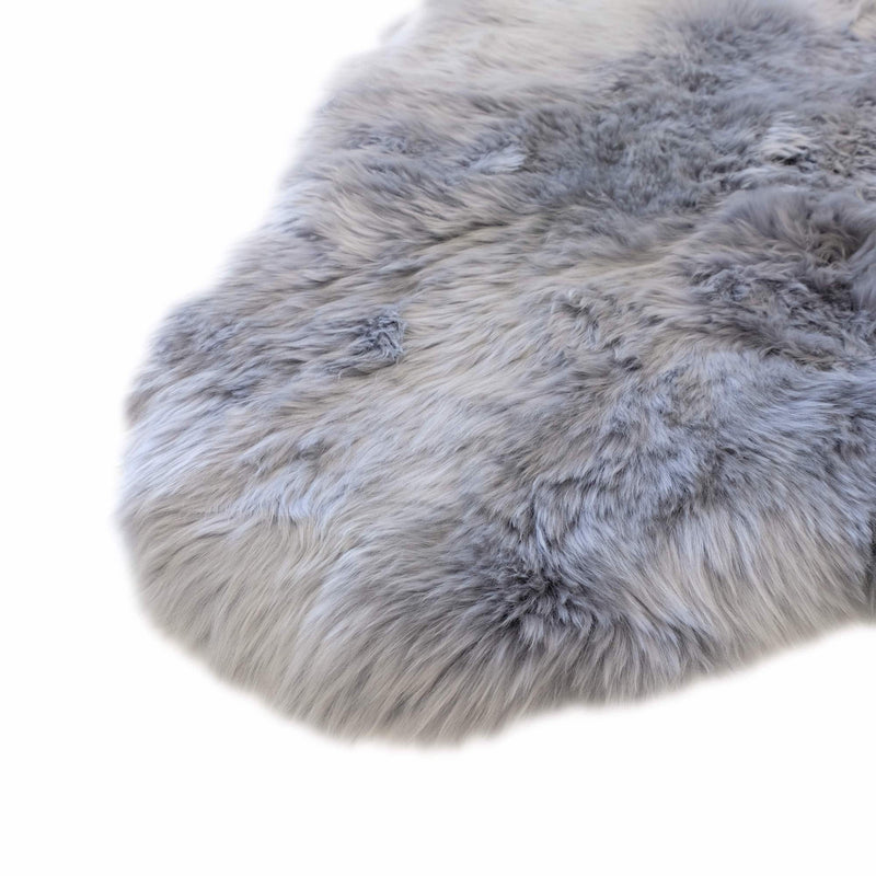 Cloudy Grey - Super Double Length (210-220x65cm) - Long Wool Sheepskin Rug - Australian Merino Sheepskin