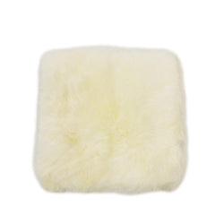 Ivory - Long Wool Square Chair Mat - 50 x 50cm